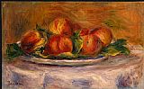 Pierre Auguste Renoir Canvas Paintings - Peaches on a Plate